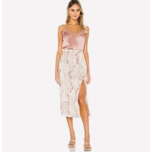 Cupcakes & Cashmere Fairfax Snake-Print Satin Midi Skirt